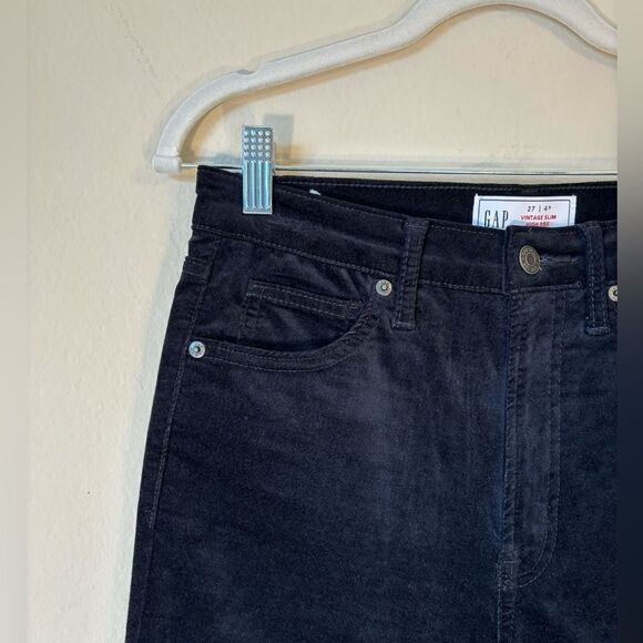Gap Vintage Velvet Black Jeans Slim High Rise Size 27 - Picture 7 of 13